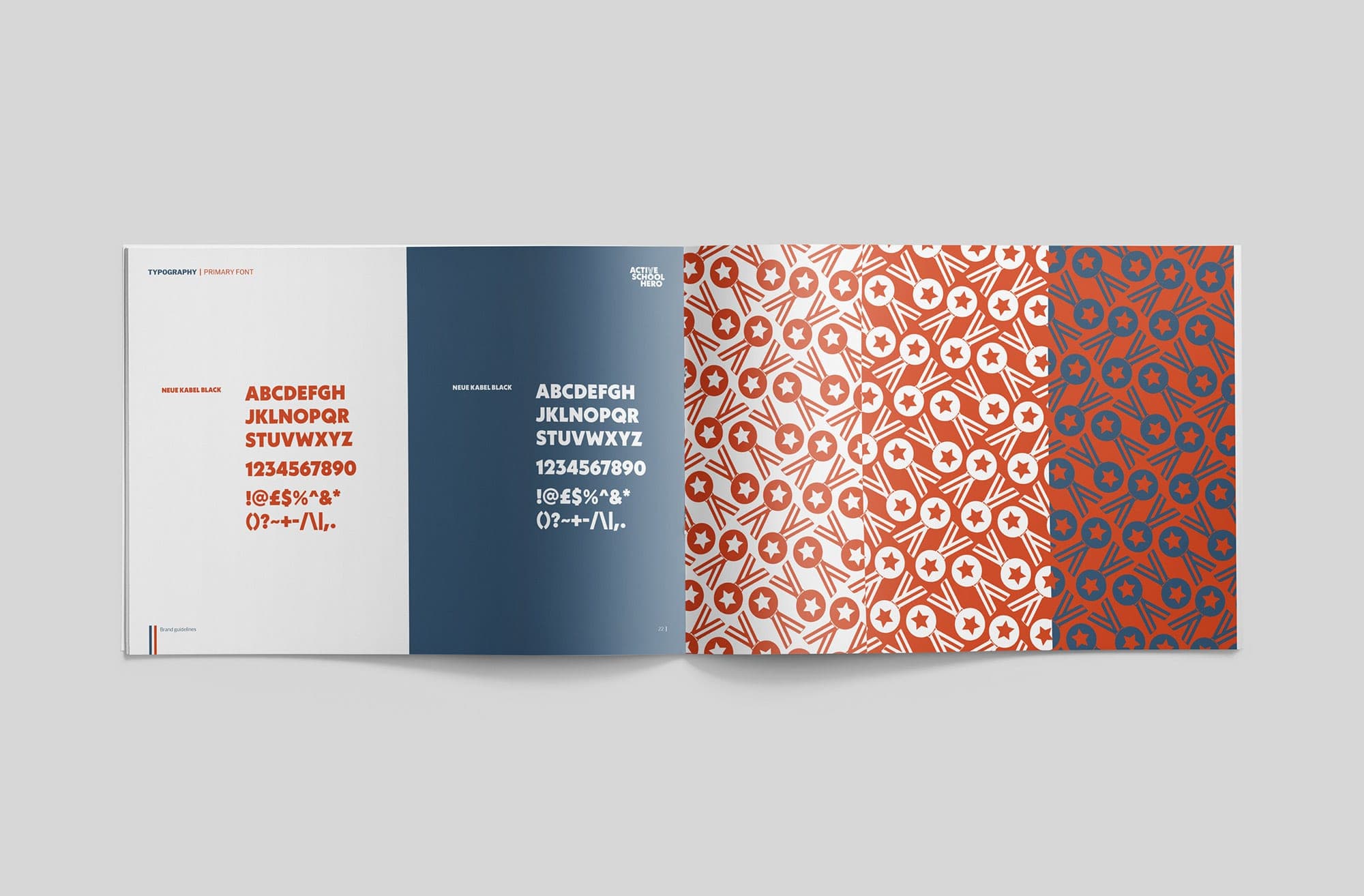 Active School Hero typography and graphic pattern guidelines