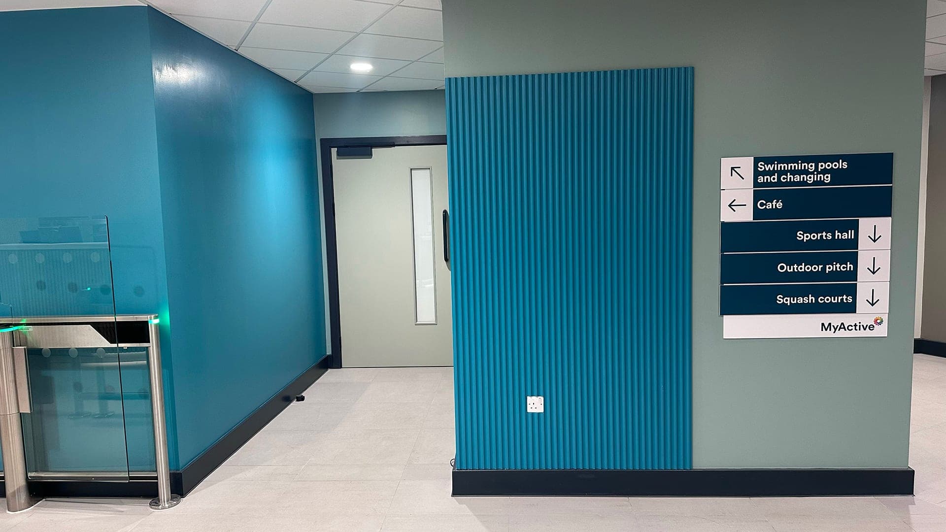 MyActive Leek bespoke fluted panelling — teal finish