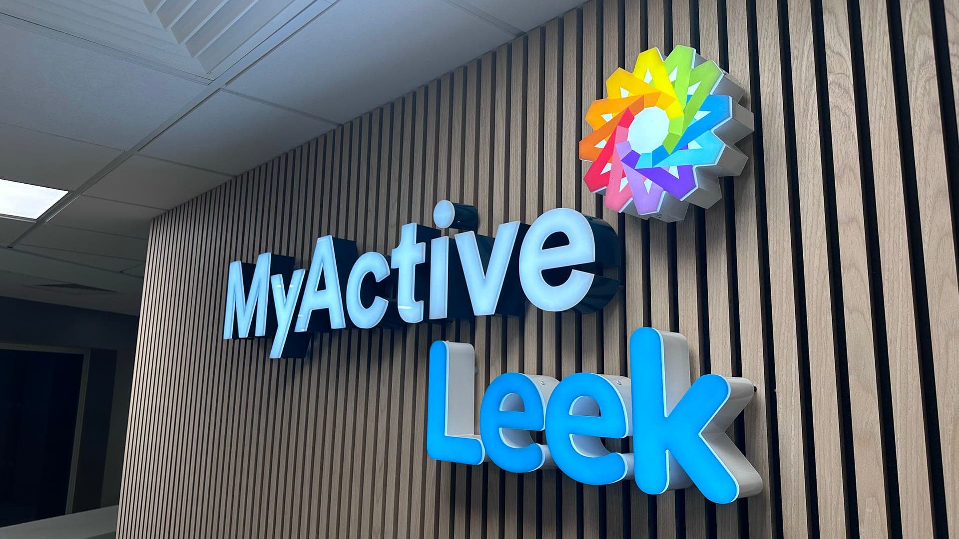 MyActive Leek reception sign — wide angle