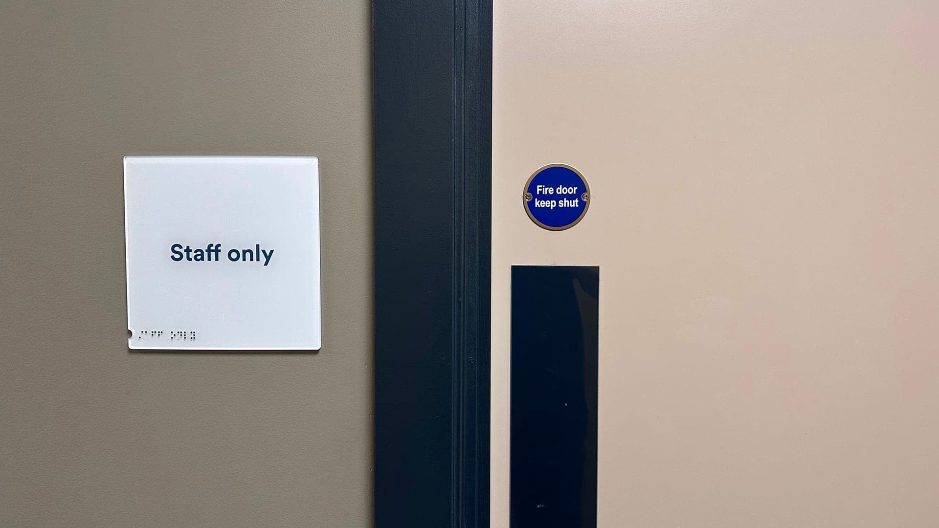 MyActive Leek accessible room signage with tactile braille