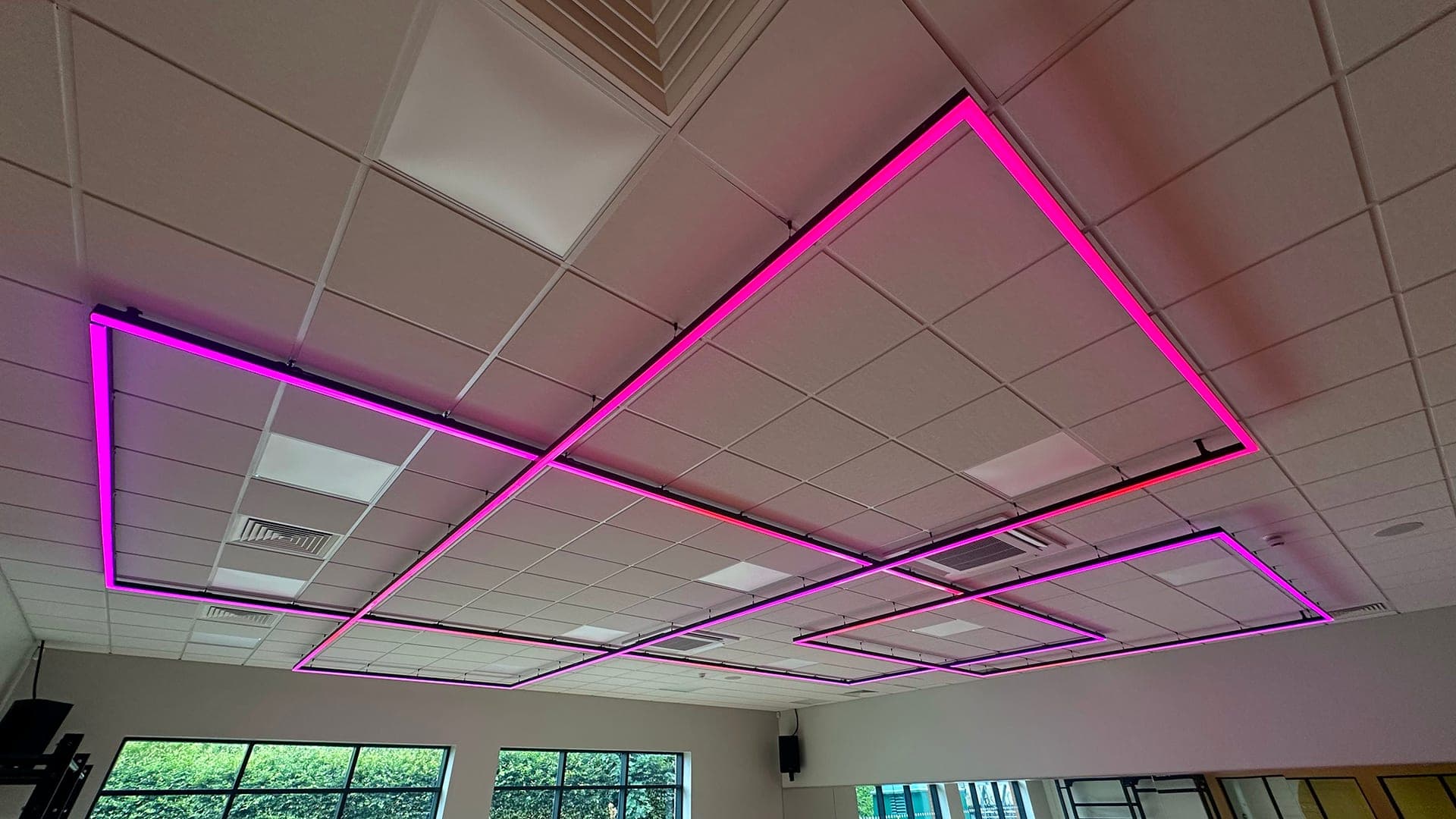 MyActive Leek Studio 2 overlapping square LED ceiling feature