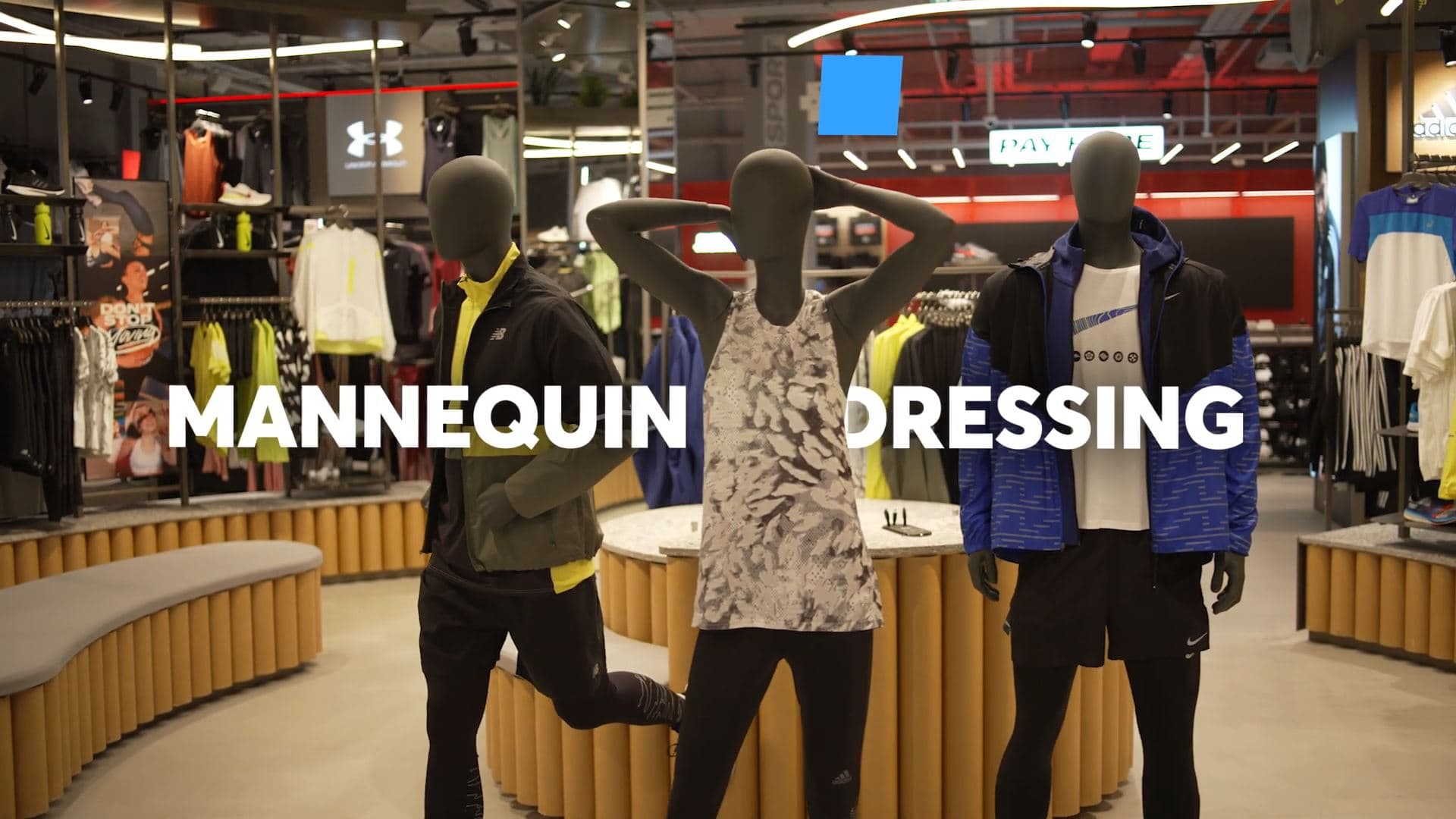 Three mannequins in a Sports Direct store — Mannequin Dressing module