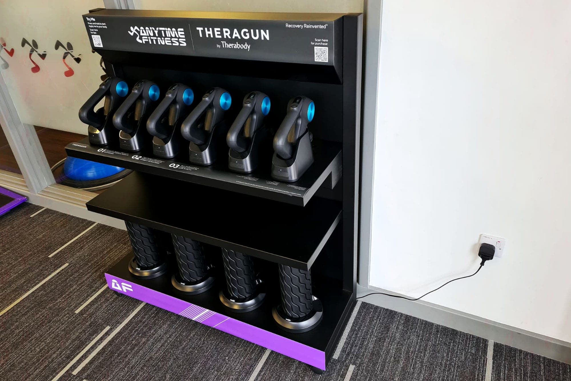 Therabody display cart in gym environment