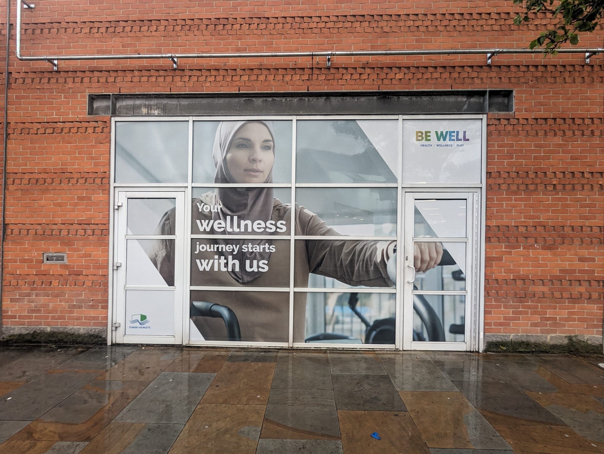 Tower Hamlets Be Well shopfront window wrap graphic