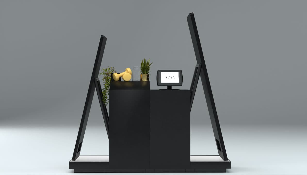 VAHA dual mirror plinth installation