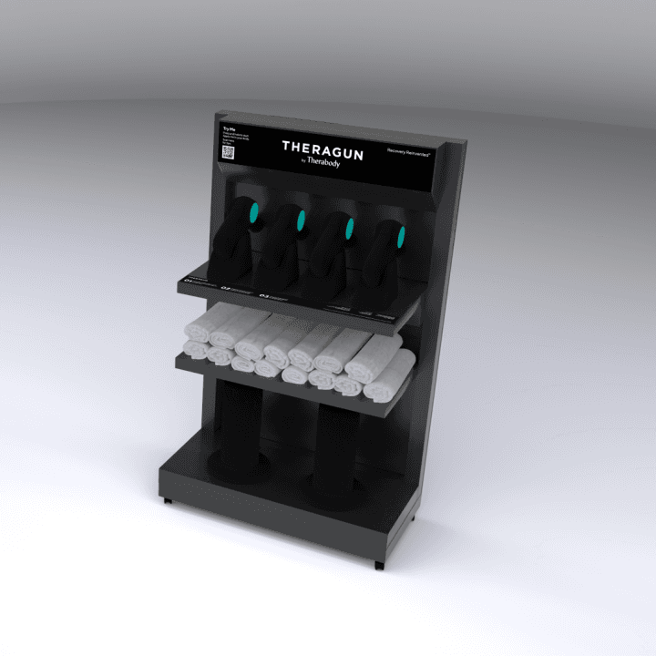 Therabody mini display cart render 2