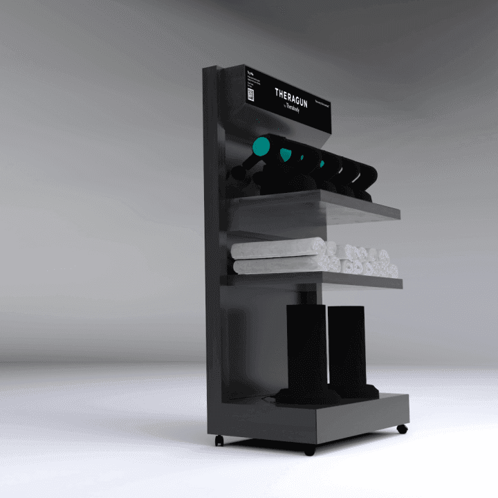 Therabody mini display cart render 3