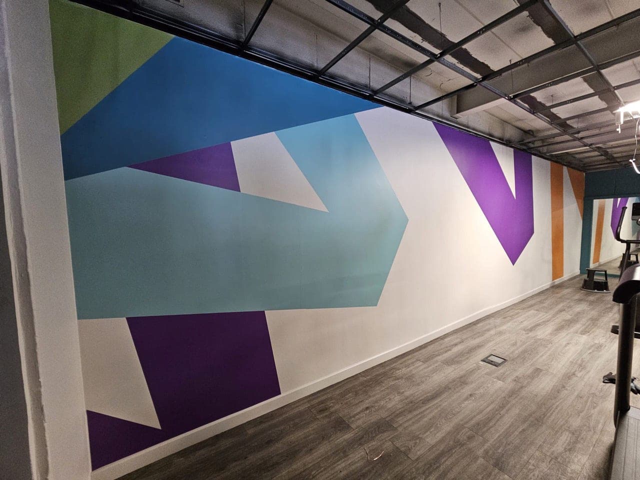 Glossop Gym bold geometric wall graphics
