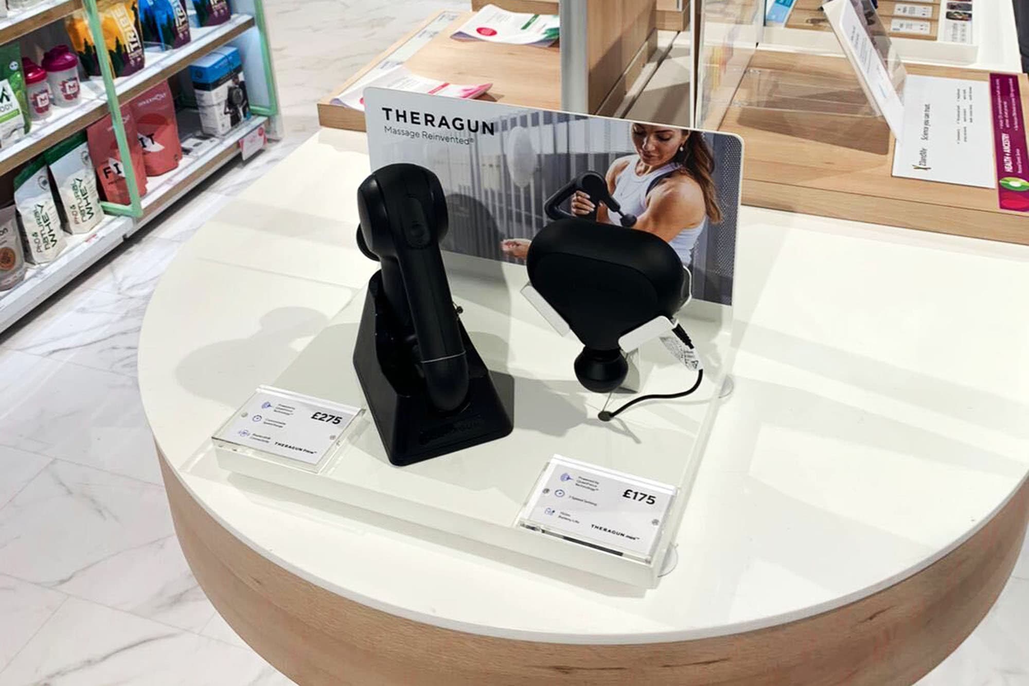 Therabody counter top unit in Boots Smart Wellbeing space