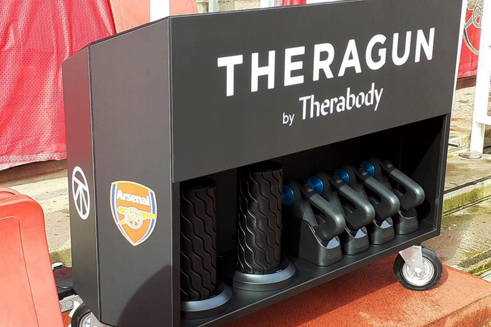 Therabody pitchside unit at Arsenal